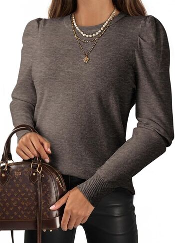 Dokotoo Women's Cashmere Sweaters 2025 Long Sleeve Crewneck Casual Tops Lightweight Wool Pullover Jumper Shirts in Saudi Arabia