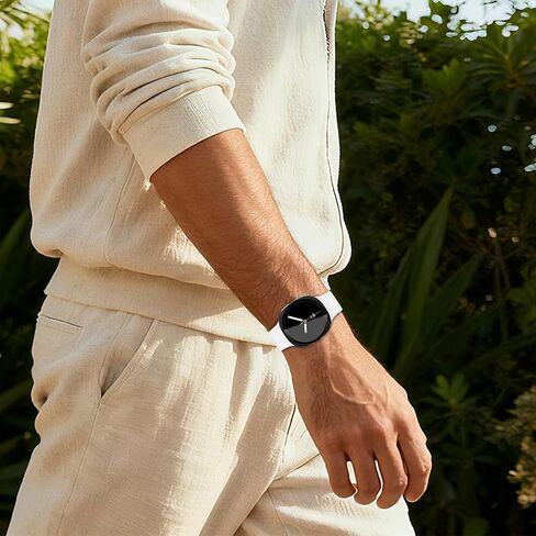 حافظة مكونة من عبوتين لساعة سامسونج جالاكسي 8 مقاس 44 ملم - 2 في 1 من البولي كربونات الصلب وطبقة حماية من الزجاج المقسى، غطاء ساعة بديل لساعة جالاكسي 8، أسود in Kuwait