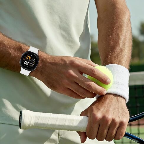 حافظة مكونة من عبوتين لساعة سامسونج جالاكسي 8 مقاس 44 ملم - 2 في 1 من البولي كربونات الصلب وطبقة حماية من الزجاج المقسى، غطاء ساعة بديل لساعة جالاكسي 8، أسود in Kuwait