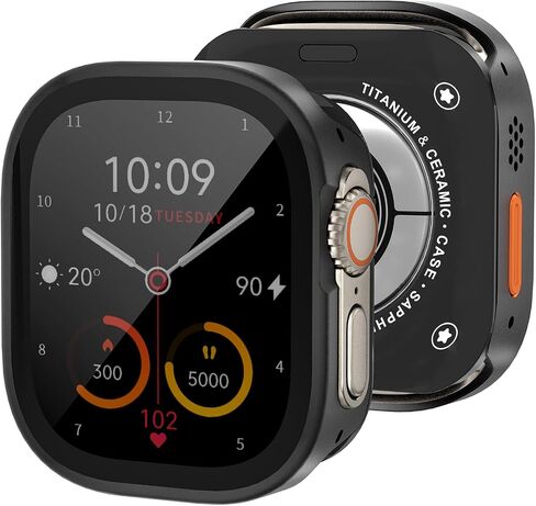 Ultra-Thin Luxury Metal Watch Case, Screen Protector for Apple Watch Ultra 2/3, Built-in Tempered Glass, 3 in 1 Full Protection AL Alloy Bumper Rugged Case in Kuwait