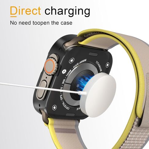 Ultra-Thin Luxury Metal Watch Case, Screen Protector for Apple Watch Ultra 2/3, Built-in Tempered Glass, 3 in 1 Full Protection AL Alloy Bumper Rugged Case in Kuwait
