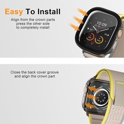 Ultra-Thin Luxury Metal Watch Case, Screen Protector for Apple Watch Ultra 2/3, Built-in Tempered Glass, 3 in 1 Full Protection AL Alloy Bumper Rugged Case in Kuwait
