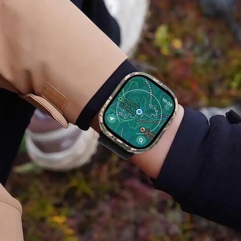 حافظة ساعة معدنية فاخرة رفيعة للغاية، واقي شاشة لساعة Apple Watch Ultra 2/3، زجاج مقسى مدمج مع غطاء خلفي، حافظة متينة 3 في 1 للحماية الكاملة من سبائك AL in Kuwait