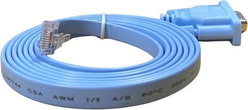 مجموعة الكابلات التسلسلية Reach PoE5 DB9 لاتصال اختبار Reach PoE - كابل RS232 باللون الأزرق الفاتح بطول 6 أقدام، وRollover Pinout RJ45 إلى DB9 in Saudi Arabia