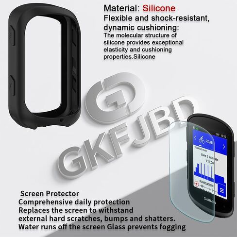 متوافق مع واقي شاشة Garmin Edge 840/Solar & Edge 540 GPS، مجموعة حافظة، طبقة حماية من الزجاج المقوى عالي الدقة مضاد للخدش وغطاء إطار ناعم من السيليكون (عبوة من 3+1) in Kuwait