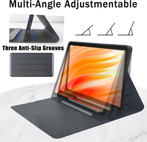 حافظة لوحة مفاتيح وماوس لجهاز Amazon Fire HD 10/10 Plus 2021/2023 مقاس 10.1 بوصة (الجيل 11/13)، لوحة مفاتيح قابلة لإعادة الشحن وقابلة للفصل مع غطاء منفذ شحن من النوع C للكمبيوتر اللوحي + الماوس (أسود) in Kuwait