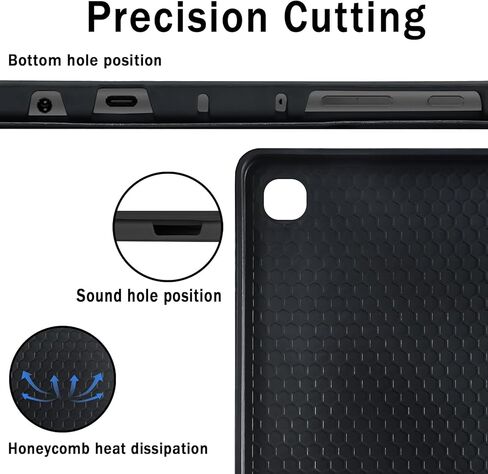 حافظة لوحة مفاتيح وماوس لجهاز Amazon Fire HD 10/10 Plus 2021/2023 مقاس 10.1 بوصة (الجيل 11/13)، لوحة مفاتيح قابلة لإعادة الشحن وقابلة للفصل مع غطاء منفذ شحن من النوع C للكمبيوتر اللوحي + الماوس (أسود) in Kuwait