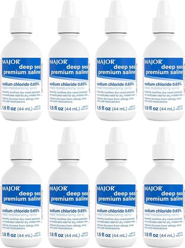 Deep Sea Saline Nasal Spray Generic for Ocean Nasal Moisturizing Spray 1.5 oz per Bottle Pack of 8 Bottles by Major Pharmaceuticals in Kuwait