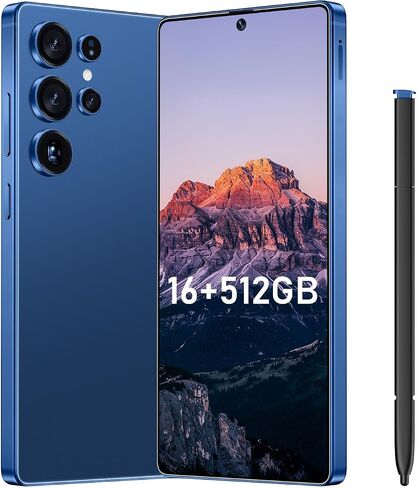 I25 Ultra Flagship Killer Smartphone - Snapdragon 8 Gen 3, 16GB+512GB, Massive 6.99" FHD+ Display, 108MP+68MP Pro Cam, 7000mAh 2-Day Battery, Android 14, Includes Stylus Pen (Blue) in Saudi Arabia