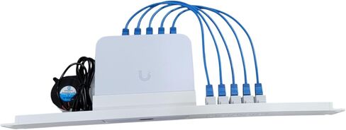 حامل شبكي مقاس 19 بوصة لبوابات Ubiquiti UCG-Ultra وUXG-Max، 1U، أحجار المفاتيح والكابلات متضمنة، مروحة تبريد (أسود) in Kuwait