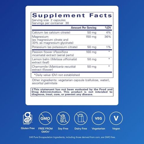 مغلفات نقية صيغة تشنج العضلات / التوتر | مكمل مضاد للحساسية لتقليل تشنجات/توتر العضلات العرضية وتعزيز الاسترخاء | 60 كبسولة in Kuwait