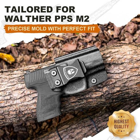 WARRIORLAND IWB Kydex Holster w/Optics Cut, Compatible with Walther PPS M2 9mm/.40 Pistol, Inside Waistband Appendix Carry, Adj. Retention & Cant, with Claw/Right- / Left-Hand Optional in Saudi Arabia