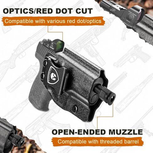 WARRIORLAND IWB Kydex Holster w/Optics Cut, Compatible with Walther PPS M2 9mm/.40 Pistol, Inside Waistband Appendix Carry, Adj. Retention & Cant, with Claw/Right- / Left-Hand Optional in Saudi Arabia