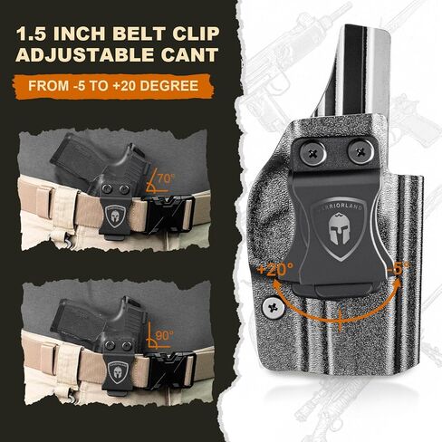 WARRIORLAND IWB Kydex Holster w/Optics Cut, Compatible with Walther PPS M2 9mm/.40 Pistol, Inside Waistband Appendix Carry, Adj. Retention & Cant, with Claw/Right- / Left-Hand Optional in Saudi Arabia