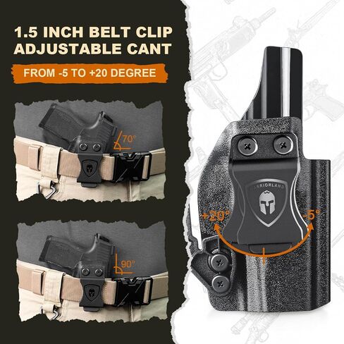 WARRIORLAND IWB Kydex Holster w/Optics Cut, Compatible with Walther PPS M2 9mm/.40 Pistol, Inside Waistband Appendix Carry, Adj. Retention & Cant, with Claw/Right- / Left-Hand Optional in Kuwait