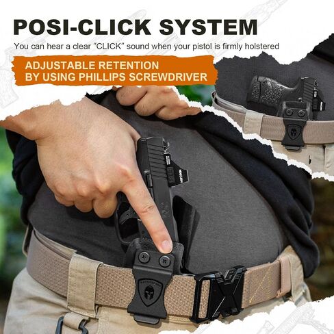 WARRIORLAND IWB Kydex Holster w/Optics Cut, Compatible with Walther PPS M2 9mm/.40 Pistol, Inside Waistband Appendix Carry, Adj. Retention & Cant, with Claw/Right- / Left-Hand Optional in Kuwait