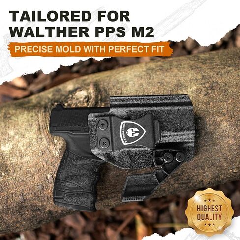 WARRIORLAND IWB Kydex Holster w/Optics Cut, Compatible with Walther PPS M2 9mm/.40 Pistol, Inside Waistband Appendix Carry, Adj. Retention & Cant, with Claw/Right- / Left-Hand Optional in Kuwait