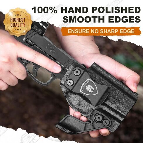 WARRIORLAND IWB Kydex Holster w/Optics Cut, Compatible with Walther PPS M2 9mm/.40 Pistol, Inside Waistband Appendix Carry, Adj. Retention & Cant, with Claw/Right- / Left-Hand Optional in Saudi Arabia