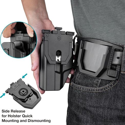Gun & Flower Tool-Free 360° Adjustment OWB Holster, Optic/RDS Compatible for Taurus G2C G3C, Glock 19 19X 23 32 45, M&P Shield 9MM/380 EZ, Quick Release, Level 2 Retention, Belt Loop in Kuwait