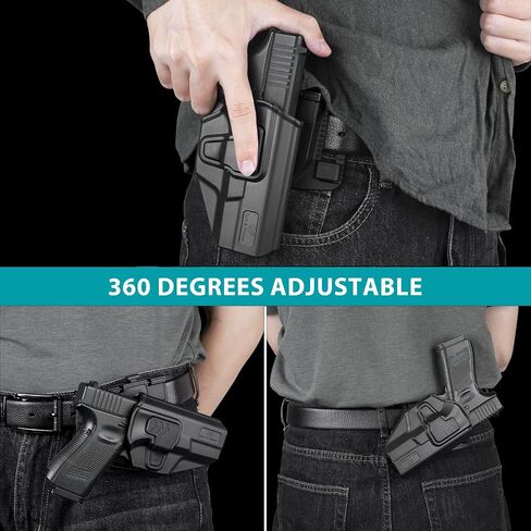 Gun & Flower Tool-Free 360° Adjustment OWB Holster, Optic/RDS Compatible for Taurus G2C G3C, Glock 19 19X 23 32 45, M&P Shield 9MM/380 EZ, Quick Release, Level 2 Retention, Belt Loop in Kuwait