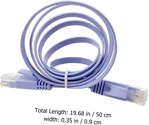 كابل إيثرنت TEHAUX Cat6 بطول 0.5 متر كابل LAN مسطح لأجهزة التوجيه المتوافقة مع الكمبيوتر المحمول والطابعة سلك الشبكة عالي التحمل تصميم موفر للمساحة in Saudi Arabia