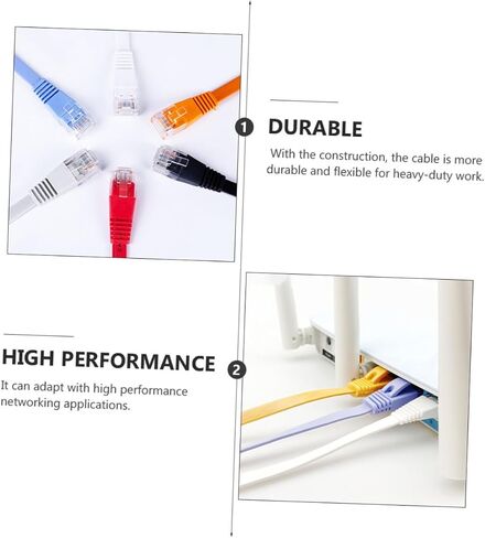 كابل إيثرنت TEHAUX Cat6 بطول 0.5 متر كابل LAN مسطح لأجهزة التوجيه المتوافقة مع الكمبيوتر المحمول والطابعة سلك الشبكة عالي التحمل تصميم موفر للمساحة in Saudi Arabia