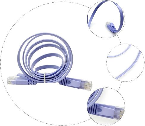 كابل إيثرنت TEHAUX Cat6 بطول 0.5 متر كابل LAN مسطح لأجهزة التوجيه المتوافقة مع الكمبيوتر المحمول والطابعة سلك الشبكة عالي التحمل تصميم موفر للمساحة in Saudi Arabia