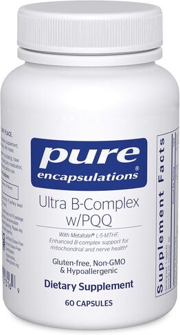 مغلفات نقية فائقة B-Complex مع PQQ | مكمل فيتامين ب لدعم الأعصاب والخلايا والميثيل وصحة الميتوكوندريا* | 60 كبسولة in Saudi Arabia
