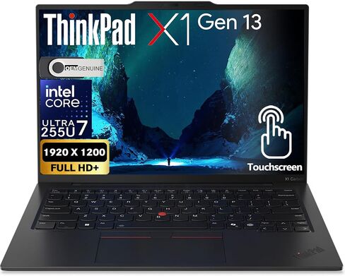 Lenovo ThinkPad X1 Carbon Gen 13 Business Laptop, Intel Ultra 7 255U, 14" FHD+ Touchscreen, 32GB DDR5 RAM, 2TB SSD PCIe, WiFi 6E + BT, RJ-45, Backlit Keyboard, 1080p Webcam, Windows 11 Pro - Black in Saudi Arabia