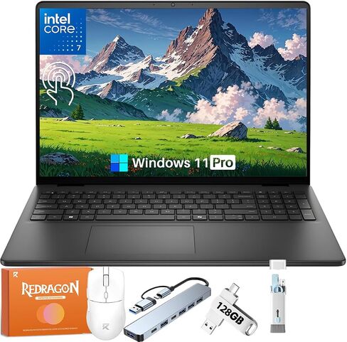 كمبيوتر محمول Dell Inspiron 16 بشاشة لمس، Intel Core 7 150U، شاشة 16 بوصة FHD+، شاشة 300 نيت، 32 جيجا DDR5، 5200 MT/s، 1 تيرابايت SSD، لوحة مفاتيح بإضاءة خلفية، Wi-Fi 6E، Windows 11 Pro in Saudi Arabia