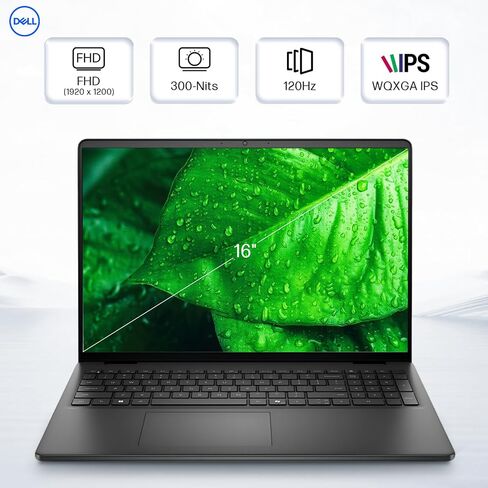 كمبيوتر محمول Dell Inspiron 16 بشاشة لمس، Intel Core 7 150U، شاشة 16 بوصة FHD+، شاشة 300 نيت، 32 جيجا DDR5، 5200 MT/s، 1 تيرابايت SSD، لوحة مفاتيح بإضاءة خلفية، Wi-Fi 6E، Windows 11 Pro in Saudi Arabia