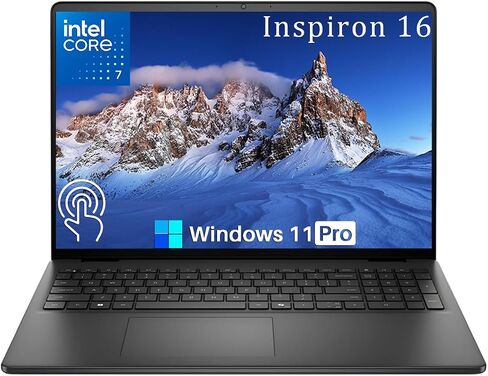 كمبيوتر محمول Dell Inspiron 16 بشاشة لمس، Intel Core 7 150U، شاشة 16 بوصة FHD+، شاشة 300 نيت، 32 جيجا DDR5، 5200 MT/s، 1 تيرابايت SSD، لوحة مفاتيح بإضاءة خلفية، Wi-Fi 6E، Windows 11 Pro in Saudi Arabia