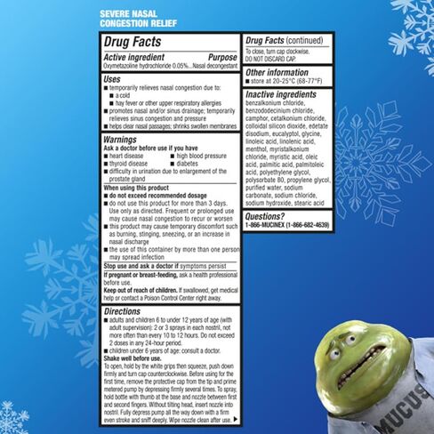 Mucinex Nasal Decongestant Spray، Sinus-Max شديد تخفيف احتقان الأنف، رذاذ الأنف الشفاف والبارد، يدوم 12 ساعة، سريع المفعول، نكهة المنثول المبردة، قد تختلف التعبئة، 0.75 أونصة سائلة (عبوة من 6) in Saudi Arabia