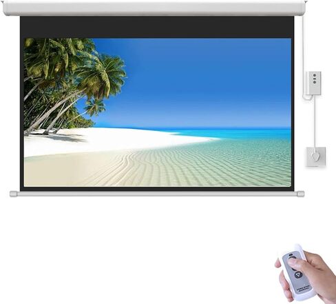 Motorized Projector Screen 50"/60"/72",16:9 4K HD Electric Projector Screen Wall Mounted Ceiling Movie Screen for Indoor Outdoor Cinema(60in/153cm) in Saudi Arabia
