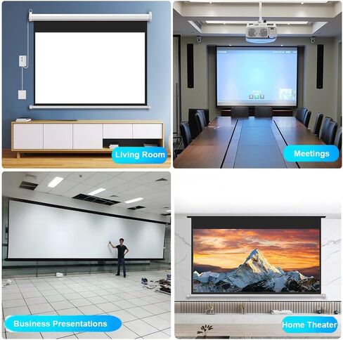 Motorized Projector Screen 50"/60"/72",16:9 4K HD Electric Projector Screen Wall Mounted Ceiling Movie Screen for Indoor Outdoor Cinema(60in/153cm) in Saudi Arabia