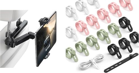 Lamicall 20Pack Silicone Cable Ties + Car Tablet Holder in Saudi Arabia