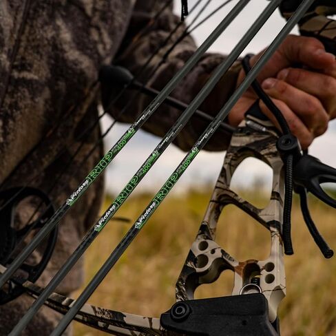 Victory Archery RIP 0.204" 250/300/350/400/500 Spine Small Diameter Carbon Hunting Arrow Vane Fletched 6 Pack in Kuwait