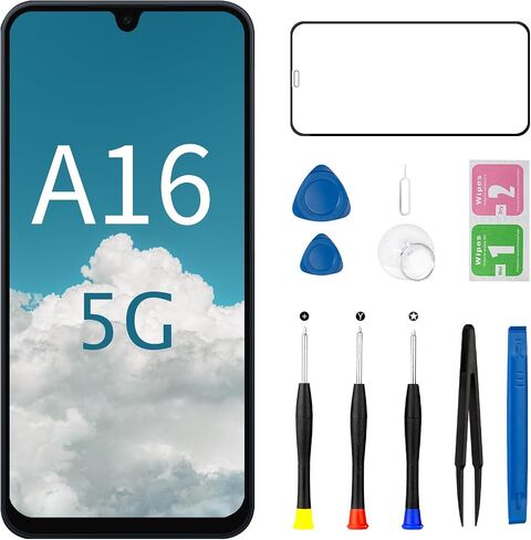 بديل شاشة Samsung Galaxy A16 5G مع طقم الإطار A166e A166u A166p S166v S166w S166dl مجموعة محول رقمي بشاشة LCD تعمل باللمس مع أدوات إصلاح (ليس لهاتف Galaxy A16 4G) in Kuwait