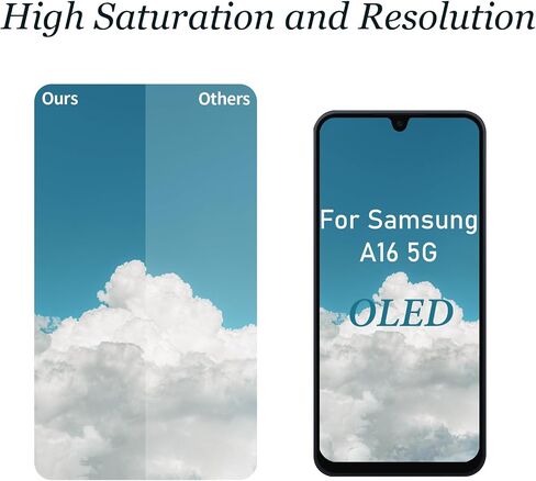 بديل شاشة Samsung Galaxy A16 5G مع طقم الإطار A166e A166u A166p S166v S166w S166dl مجموعة محول رقمي بشاشة LCD تعمل باللمس مع أدوات إصلاح (ليس لهاتف Galaxy A16 4G) in Kuwait