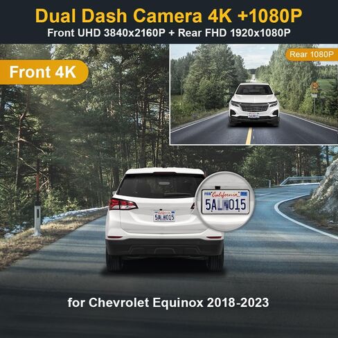 كاميرا Fitcamx الأمامية 4K+الخلفية 1080P تتكيف مع Chevy Equinox 2018-2023 (بدون فتحات/HD2-6046)، مظهر OEM متكامل، فيديو مزدوج عالي الدقة، واي فاي مدمج وتطبيق، تسجيل حلقة، مستشعر G، سهل الضبط، بطاقة 128 جيجابايت in Saudi Arabia