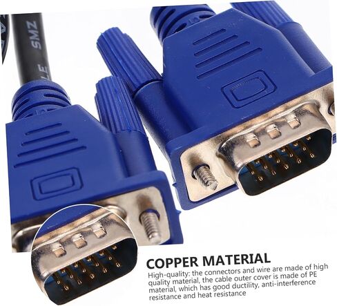 Vaguelly 2pcs Durable Vga Data Cable for Laptop Monitor Projector Heat Resistant Pe Cover Interference Video Transmission Cord for Computer Display in Saudi Arabia
