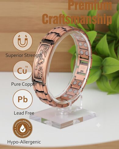 Pure Copper Bracelet for Men, Upgraded Magnetic Bracelets for Men with 3500 Gauss Magnets, Mens Pure Copper Bracelet in Kuwait