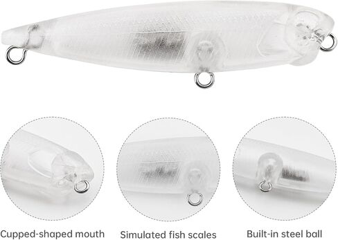 Fishing Blanks Lures Kit Unpainted Baits, Topwater Swimbait Lure Blanks Unpainted Fishing Baits, Crankbait/Minnow/Pencil DIY for Bass Trout Salmon in Saudi Arabia
