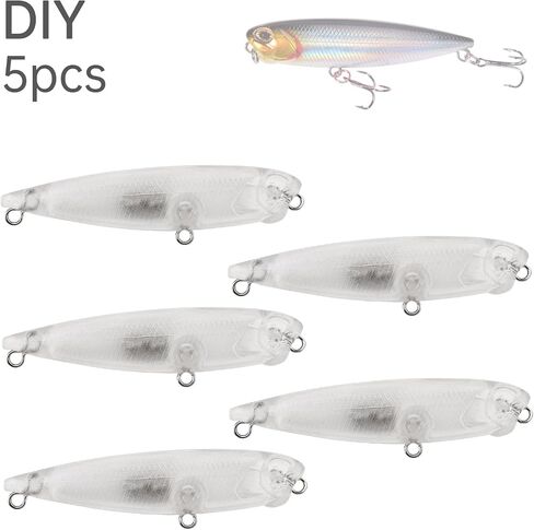 Fishing Blanks Lures Kit Unpainted Baits, Topwater Swimbait Lure Blanks Unpainted Fishing Baits, Crankbait/Minnow/Pencil DIY for Bass Trout Salmon in Saudi Arabia