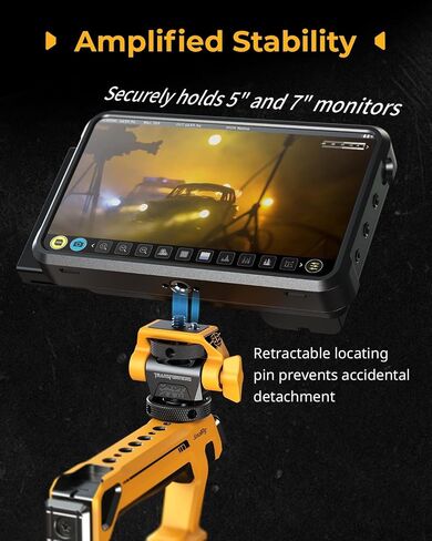 SMALLRIG Swivel and Tilt Monitor Mount (Bumblebee Edition) Adjustable Monitor Holder with Bouncy Locating Pins and Cold Shoe Mount for 5" and 7" Monitors - 5519 in Saudi Arabia