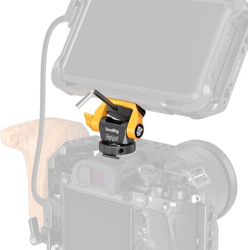 SMALLRIG Swivel and Tilt Monitor Mount (Bumblebee Edition) Adjustable Monitor Holder with Bouncy Locating Pins and Cold Shoe Mount for 5" and 7" Monitors - 5519 in Saudi Arabia