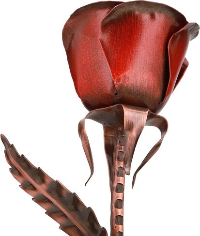 Copper Rose with Stand – Pure Copper Flower for 7 Year or 22 Year Wedding Celebration, Romantic Gift for Wife, Husband or Couple, Unique Decor – Hand Forged Metal Rose in Saudi Arabia