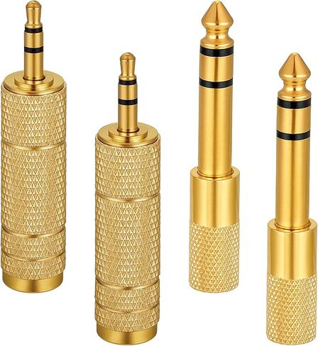 4 Pack 3.5mm (1/8 inch) Male to 6.35mm (1/4 inch) Female and 6.35mm (1/4) to 3.5mm (1/8) Audio Adapter, Headphone Jack Adapter Audio Stereo TRS Converter Adapters for Headphone,Microphone in Saudi Arabia