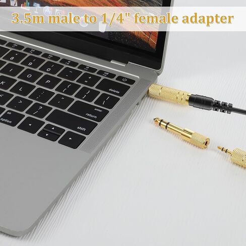 4 Pack 3.5mm (1/8 inch) Male to 6.35mm (1/4 inch) Female and 6.35mm (1/4) to 3.5mm (1/8) Audio Adapter, Headphone Jack Adapter Audio Stereo TRS Converter Adapters for Headphone,Microphone in Saudi Arabia