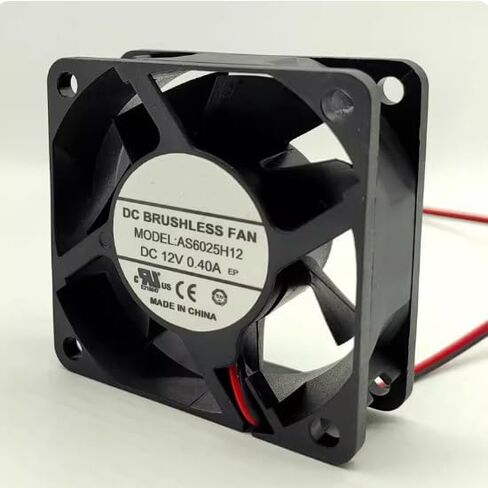 AS6025H12 DC 12V 0.40A 60x60x25mm مروحة تبريد بسلكين in Saudi Arabia